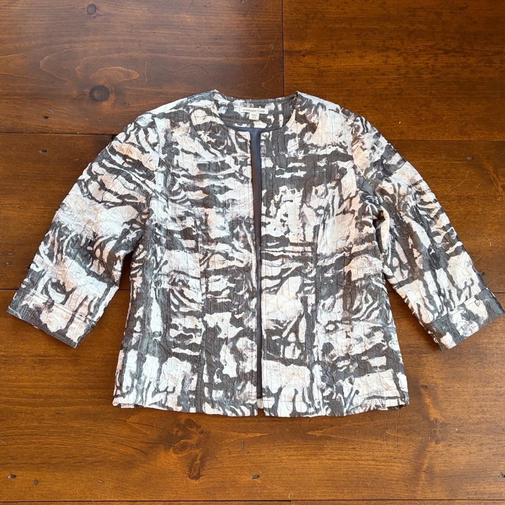Coldwater Creek Open Front 3/4” Sleeve Jacket Sz S 6-8